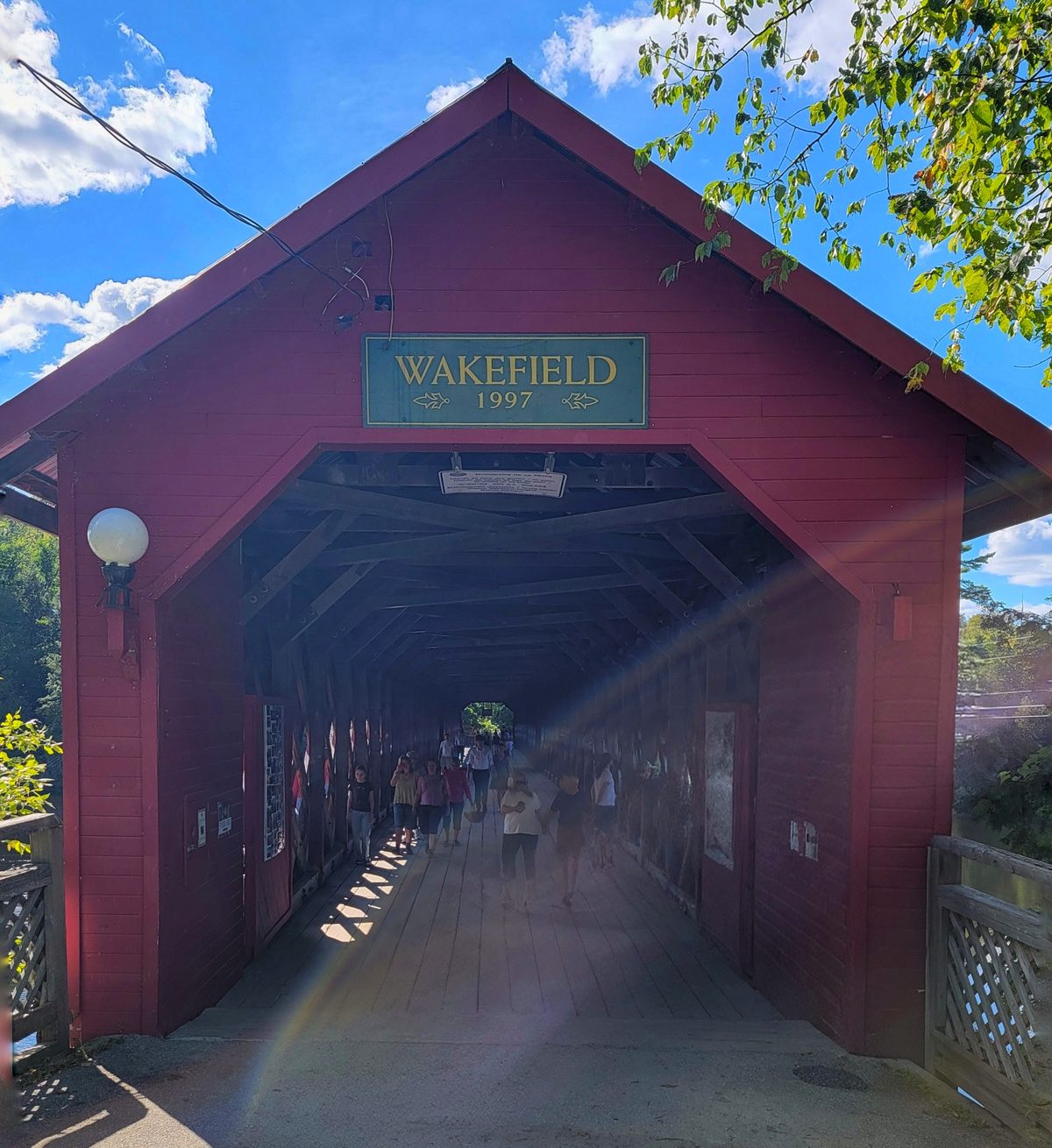Wakefield covered bridge sign